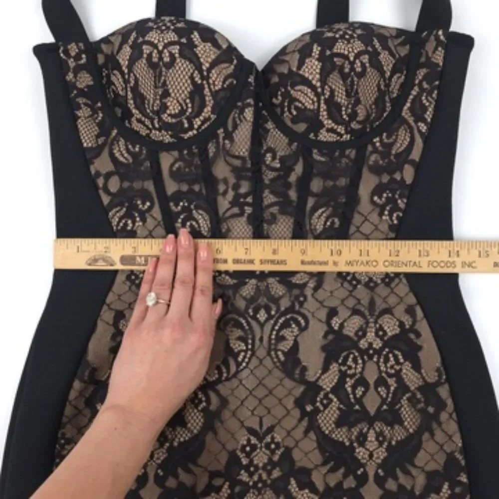 NWT Mew Mews Finbar Lace Bandage Dress Black Lace Svelte Sexy Romantic Feminine - Picture 5 of 12